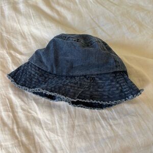 David and Young Textured Blue Soft Denim Bucket Hat